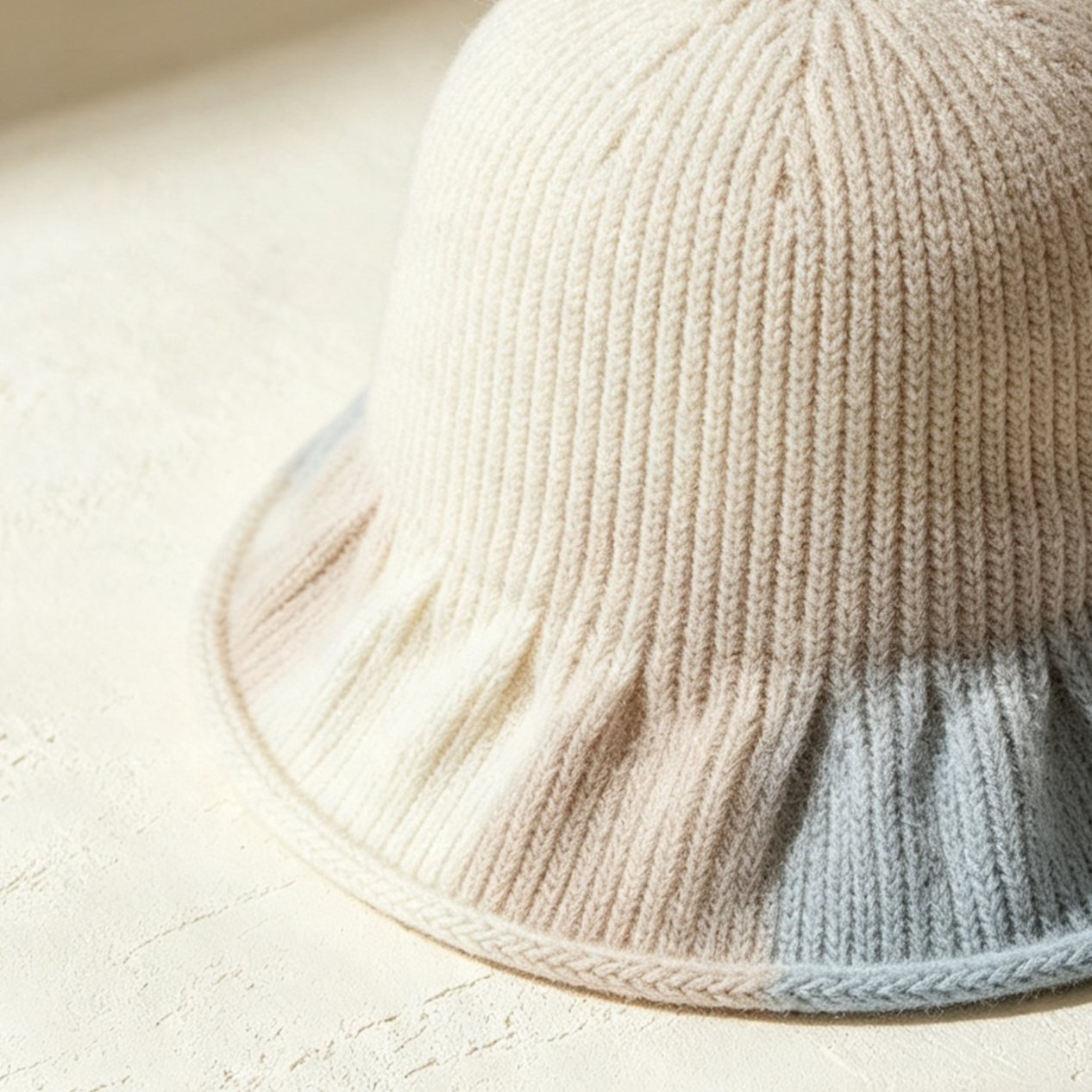 Gradient knitted fisherman's hats (3 pieces)