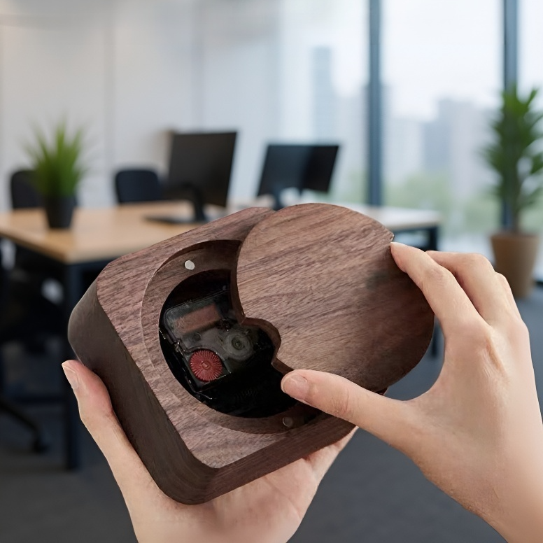 Elegantní dřevěné hodiny jako bytový doplněk