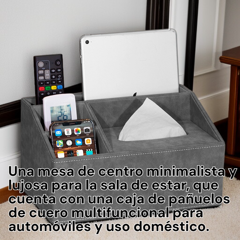 Porta pañuelos de piel, organizador de mesa de café, diseño minimalista para salón y coche