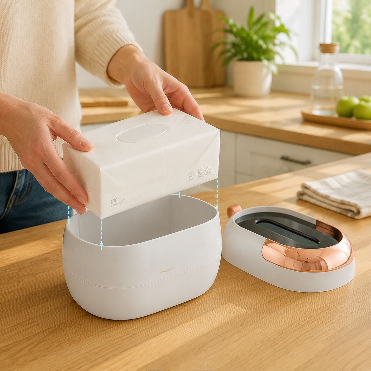 Durable tissue holder for home or office use