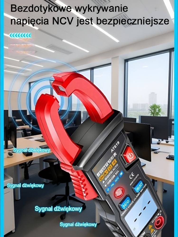 Automatyczny miernik cęgowy do pomiaru napięcia