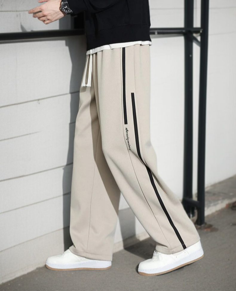 メンズ スポーツ ワイドレッグ ルーズパンツ ロングパンツ 秋冬