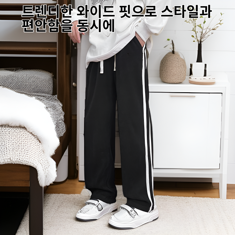 남성 트렌드 와이드 코듀로이 트레이닝 팬츠