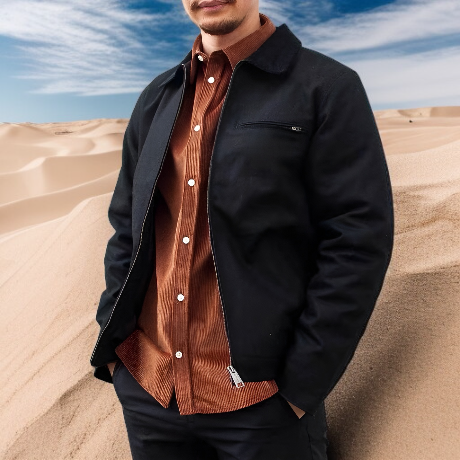 سترة سميكة من القماش