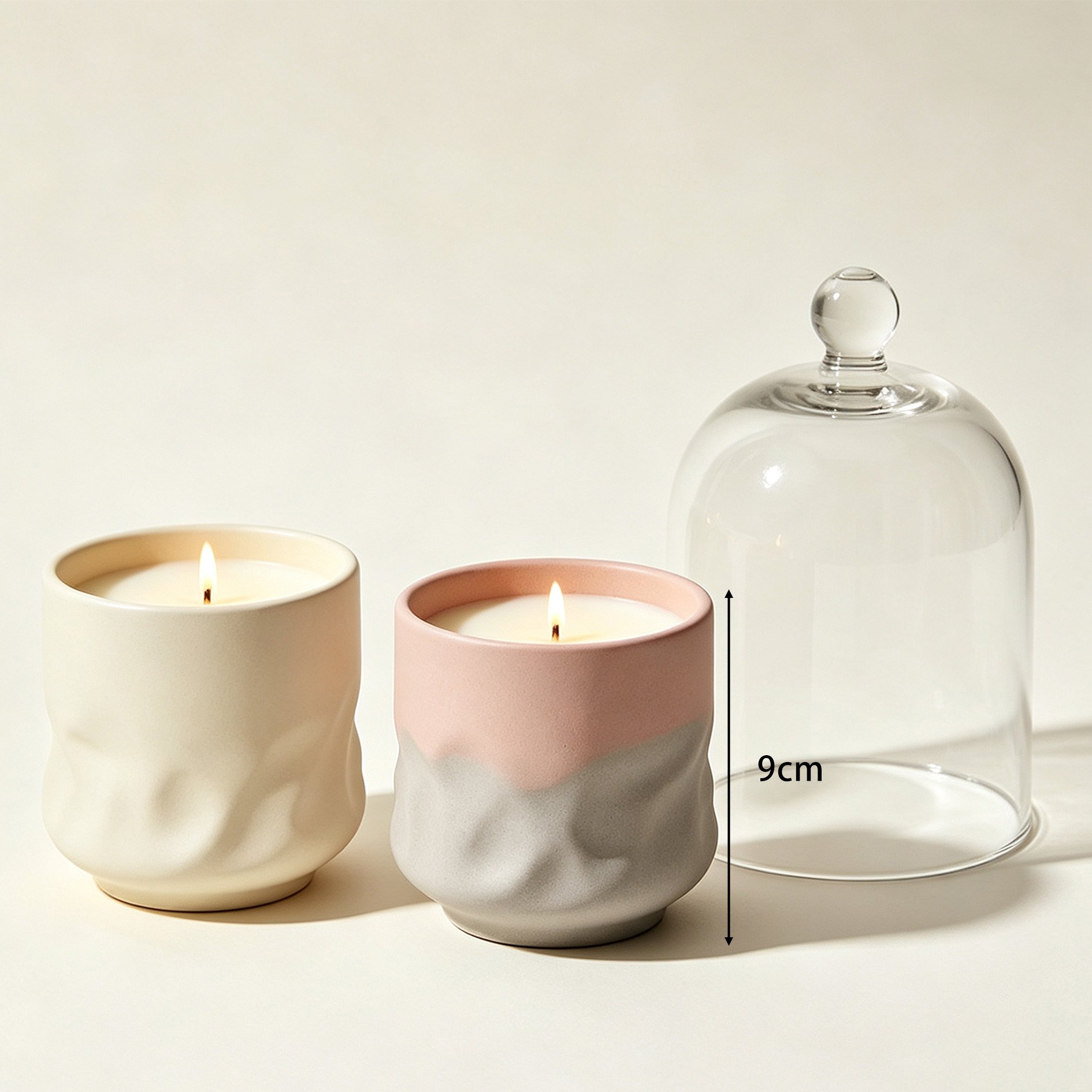 Textured candles arranged for home décor