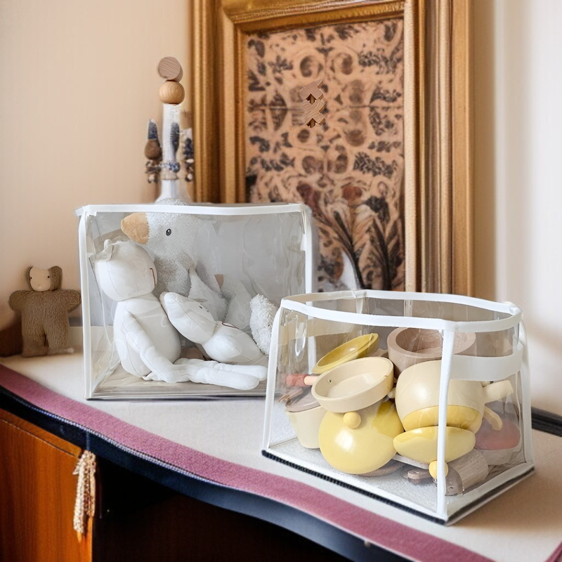 대용량 투명 수납 바구니 장난감 간식 잡동사니 수납 바구니 휴대용 대용량 수납 바구니