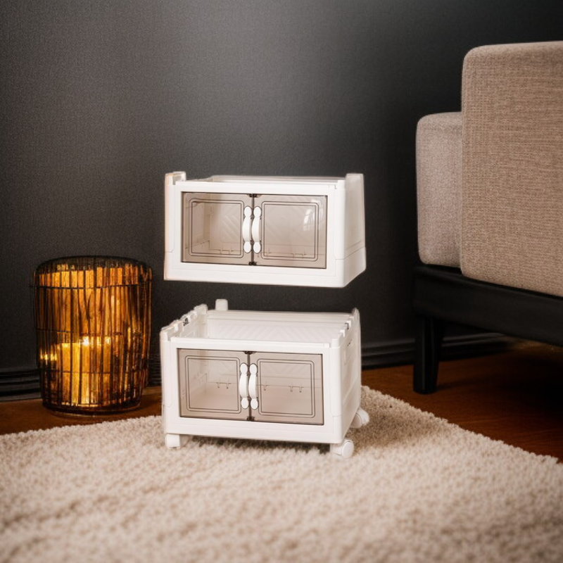 Weiße Kunststoff-Boxen