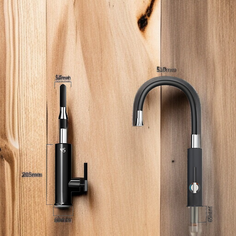 Elektrischer Wasserhahn mit Digitalanzeige aus Edelstahl