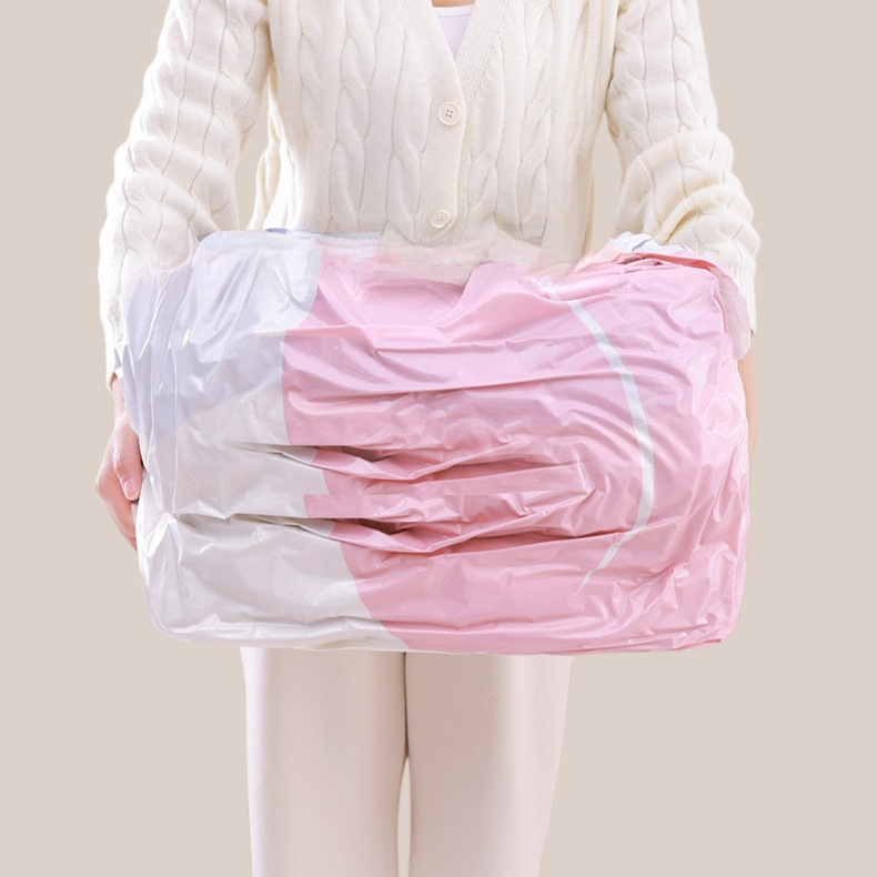 Three-dimensional No-pump Vacuum Compression Bag