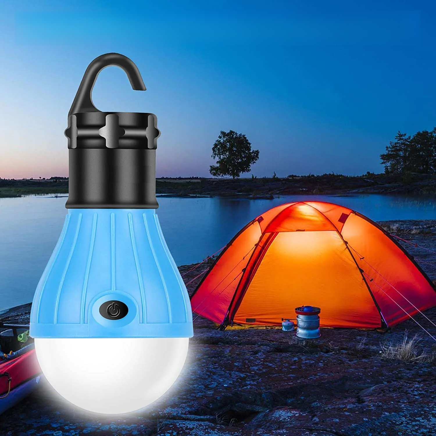 Portable tent hanging emergency light