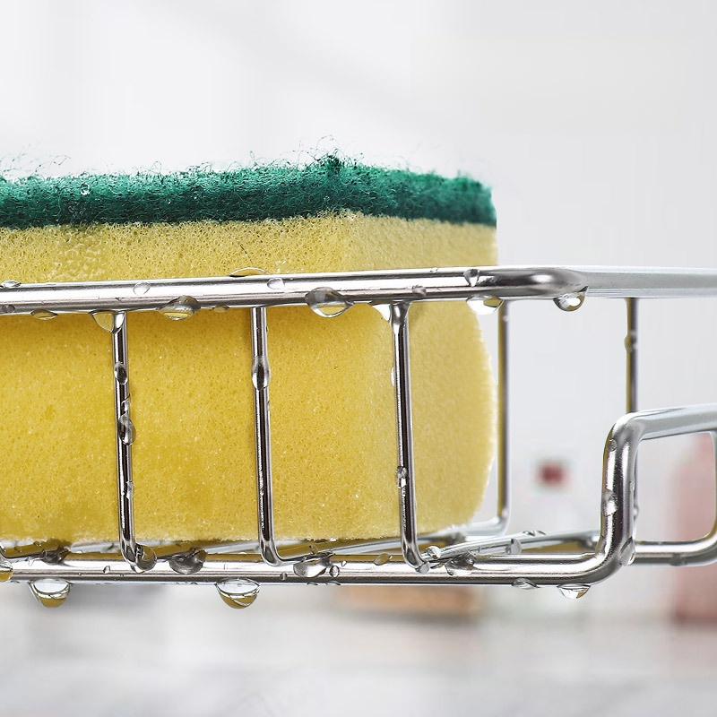 Organizador de fregadero de cocina, estante de drenaje de acero inoxidable para grifo