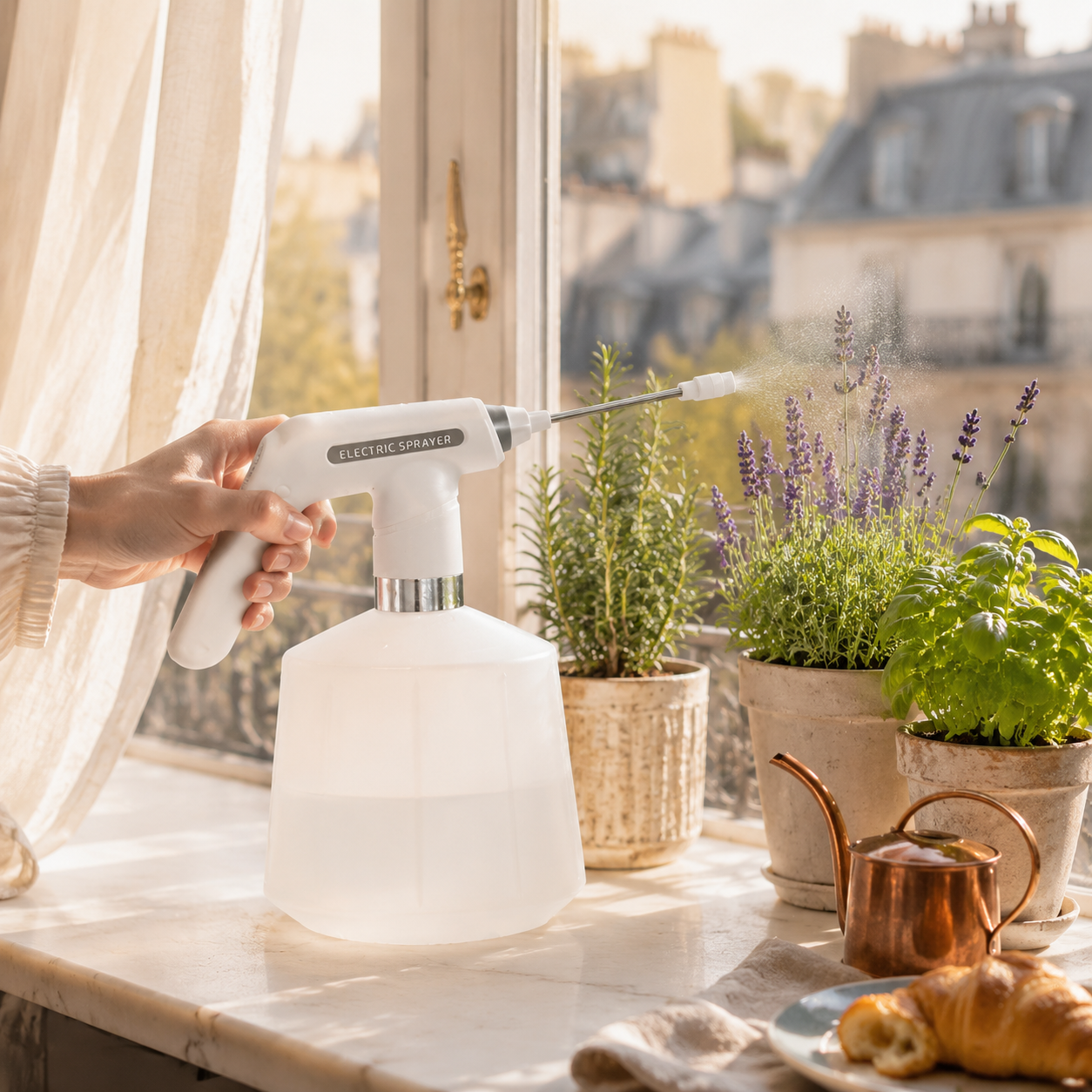 Pulvérisateur automatique rechargeable 2L, idéal pour le jardin et les fleurs