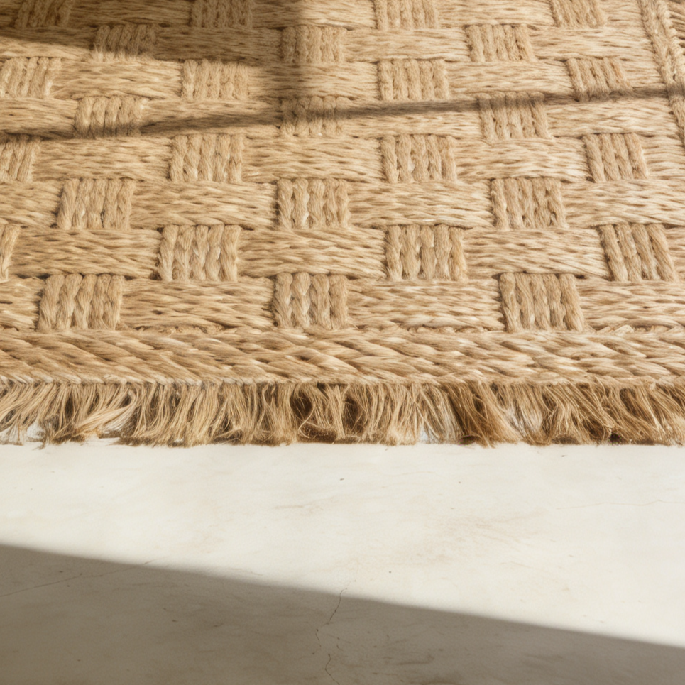  Alfombra de yute tejida (paquete de 4) 