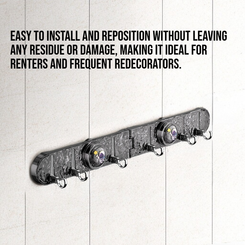 Suction cup corner hook installed in bathroom