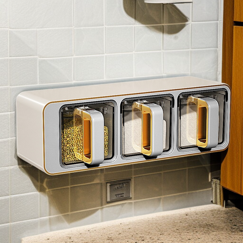 무타공 벽걸이 양념통 정리대 2구 3구