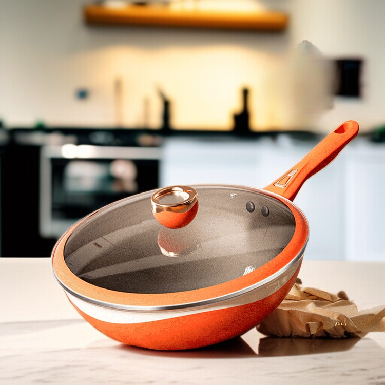 비주얼 투톤 볶음팬 논스틱 건강 무코팅 볶음팬 후라이팬 레인지 국가표준 투톤 볶음팬