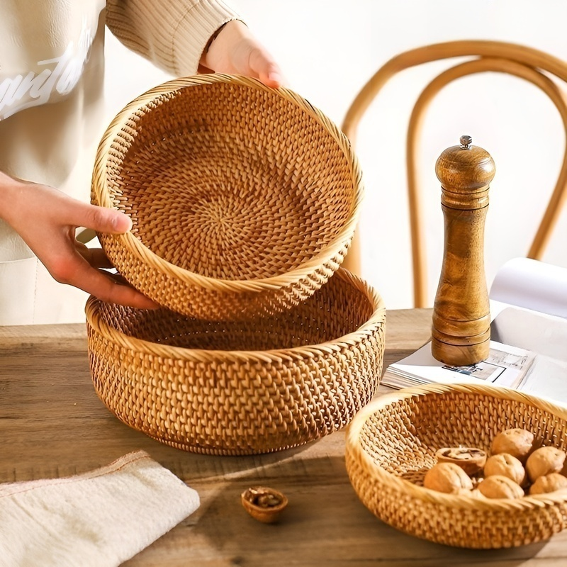 빈티지 라탄 빵바구니 다용도 과일 간식 정리 바구니