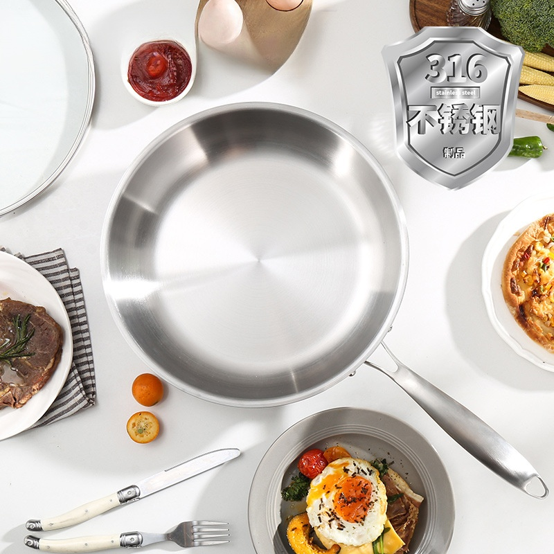 三層ステンレス製焦げ付きにくいフライパン