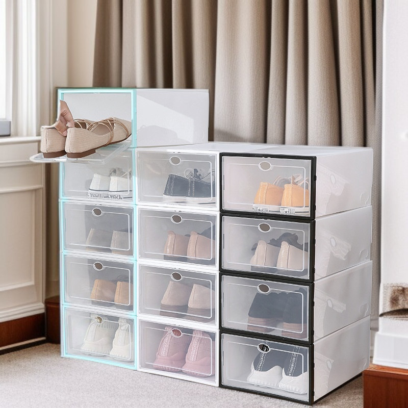 Schuhaufbewahrungsbox aus Kunststoff, mit Deckel und Schubladendesign, für Zuhause