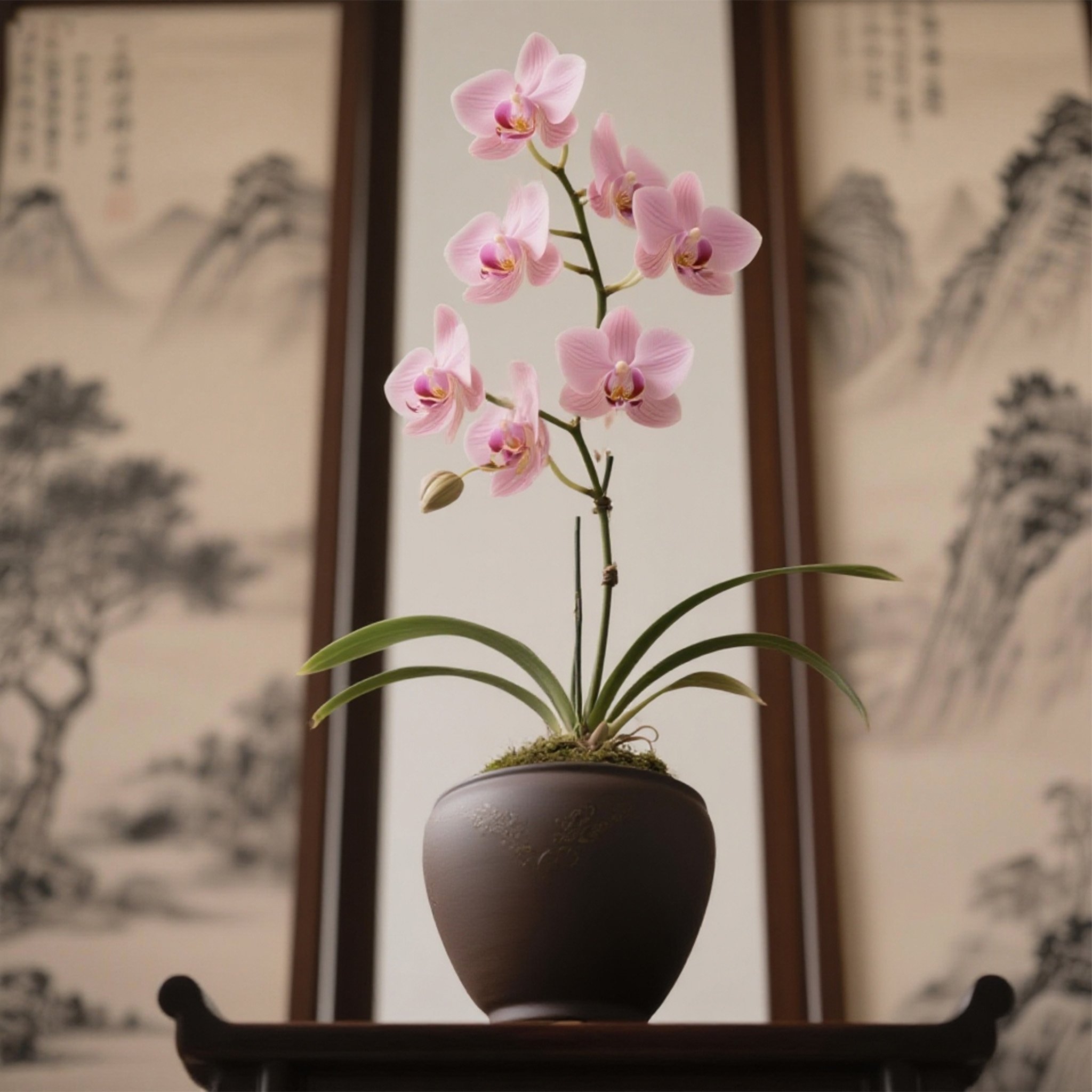 กระถางปลูกกล้วยไม้ฟาแลนนอปซิสสำหรับตกแต่งบ้าน