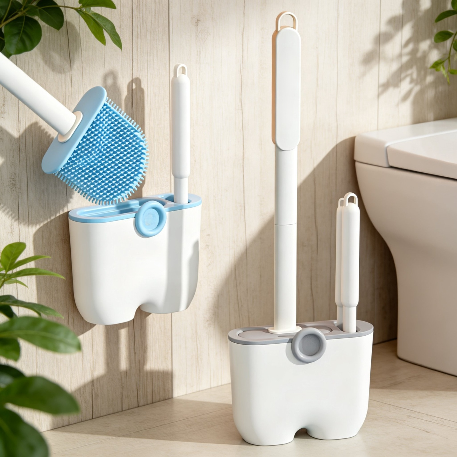 Portacepillo de baño de silicona para pared, fácil instalación sin perforaciones