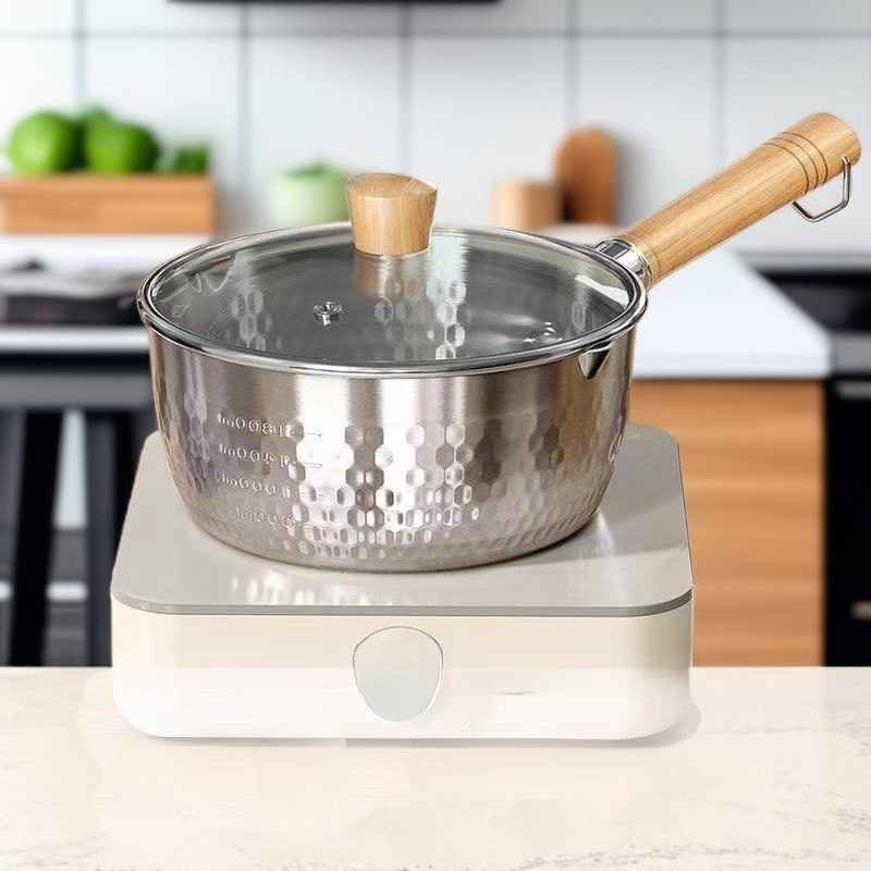 무코팅 스테인리스 아기 이유식 냄비 다기능 미니 냄비 가정용 논스틱 국냄비