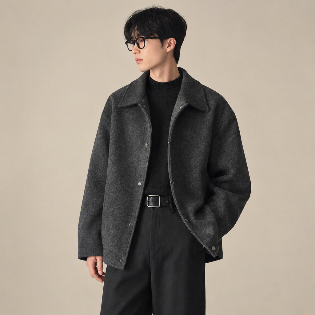 남자용 봄 가을 겨울 신상 카라 울 자켓