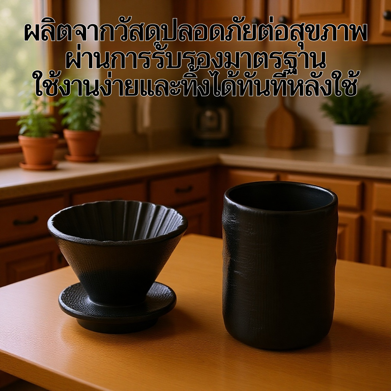 ขั้นตอนการชงกาแฟด้วยถ้วยดริปเสิร์ฟครั้งเดียว