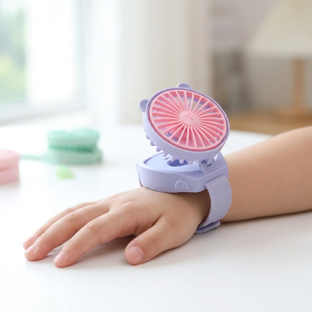 Portable Mini Cartoon Wristwatch Fan