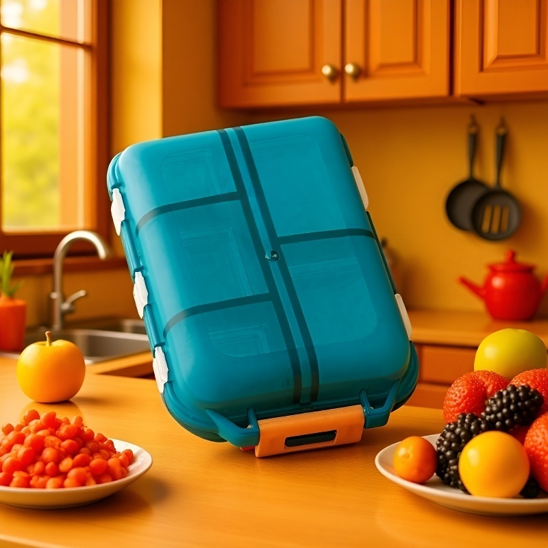 持ち運び可能な透明な仕切り付き密閉式ピルケース