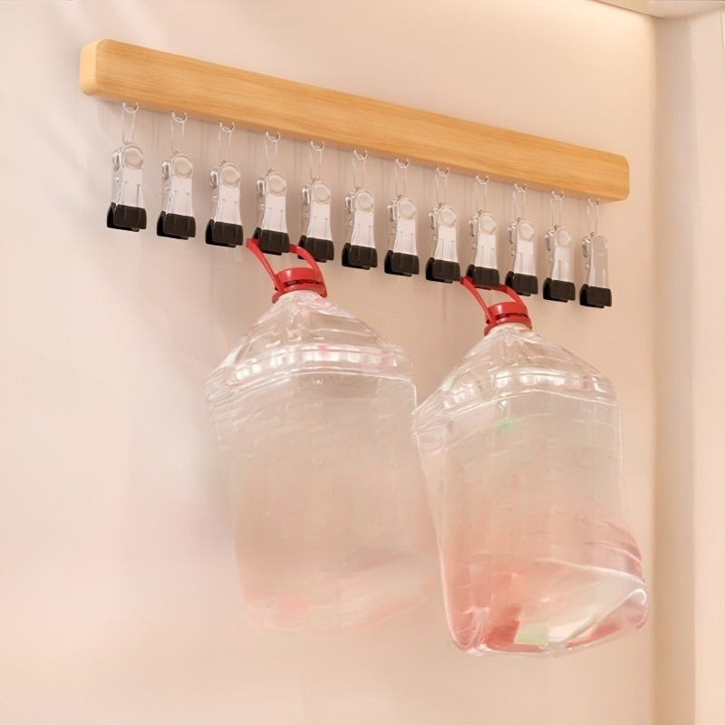 Household retractable slide solid wood clothes hanger