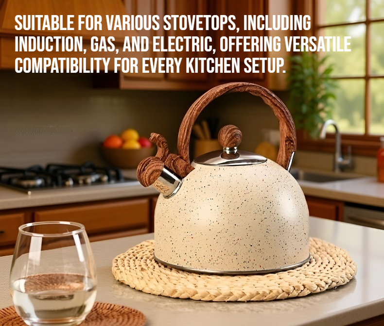 Close-up of thickened stainless steel kettle spout