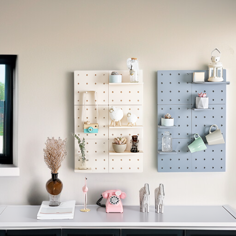  플라스틱 타공판 벽걸이 수납 선반