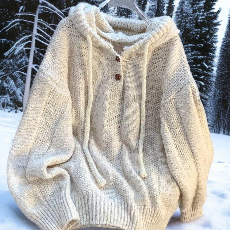 ゆったりとしたフード付きセーター