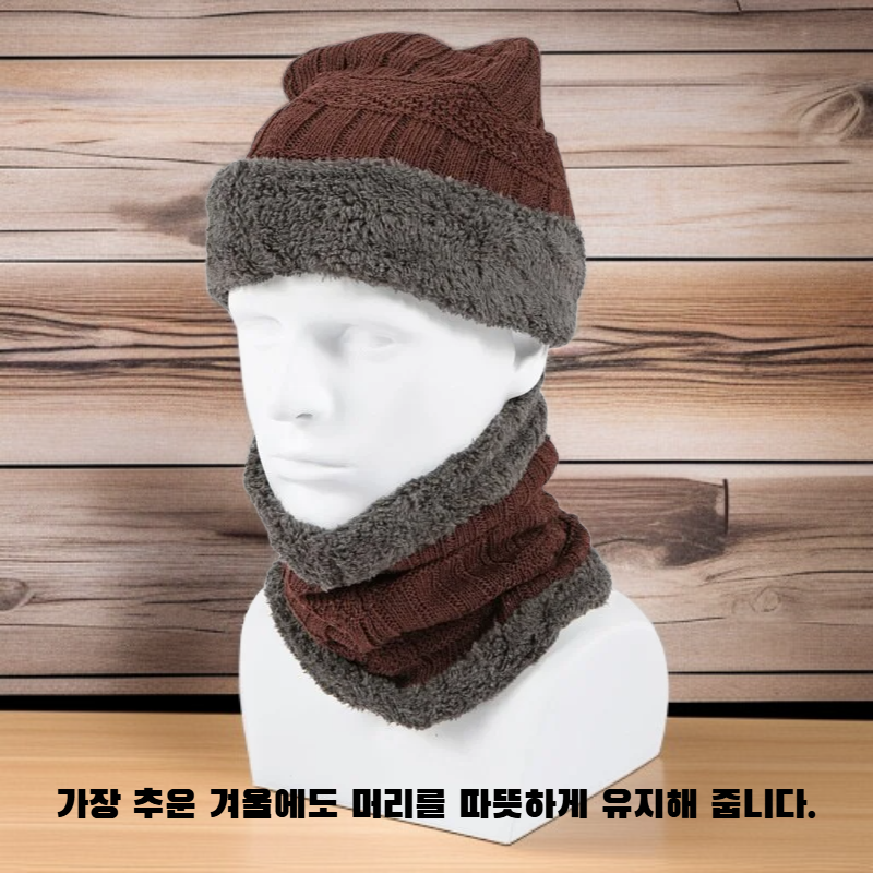  따뜻한 면 모자 세트 