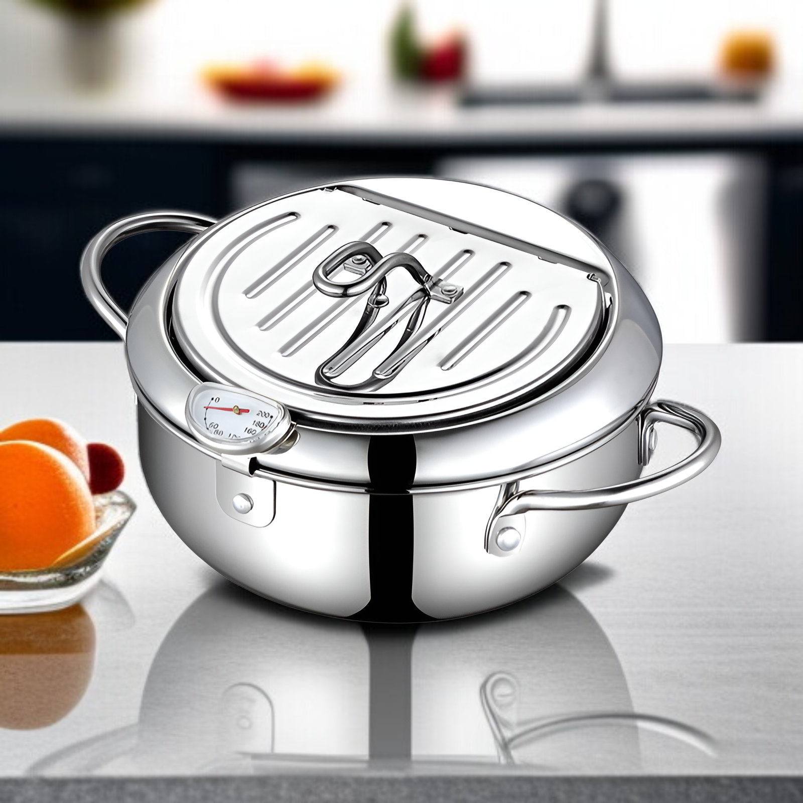 天ぷら鍋 揚げ物鍋 揚げ物 鍋 天ぷら 油鍋 揚げ鍋 フライ鍋 温度計付 油切り 蓋付