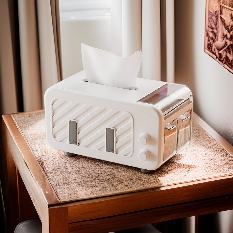 Gładkie pudełko na chusteczki z wielofunkcyjną szufladą