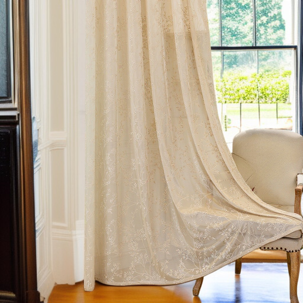 窗簾細節提花鏤空特寫