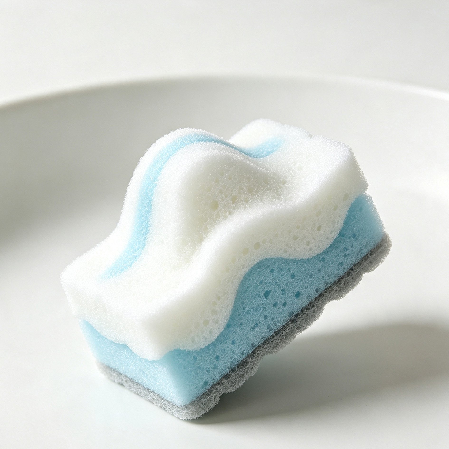Durable and absorbent cleaning sponge in snow mountain design