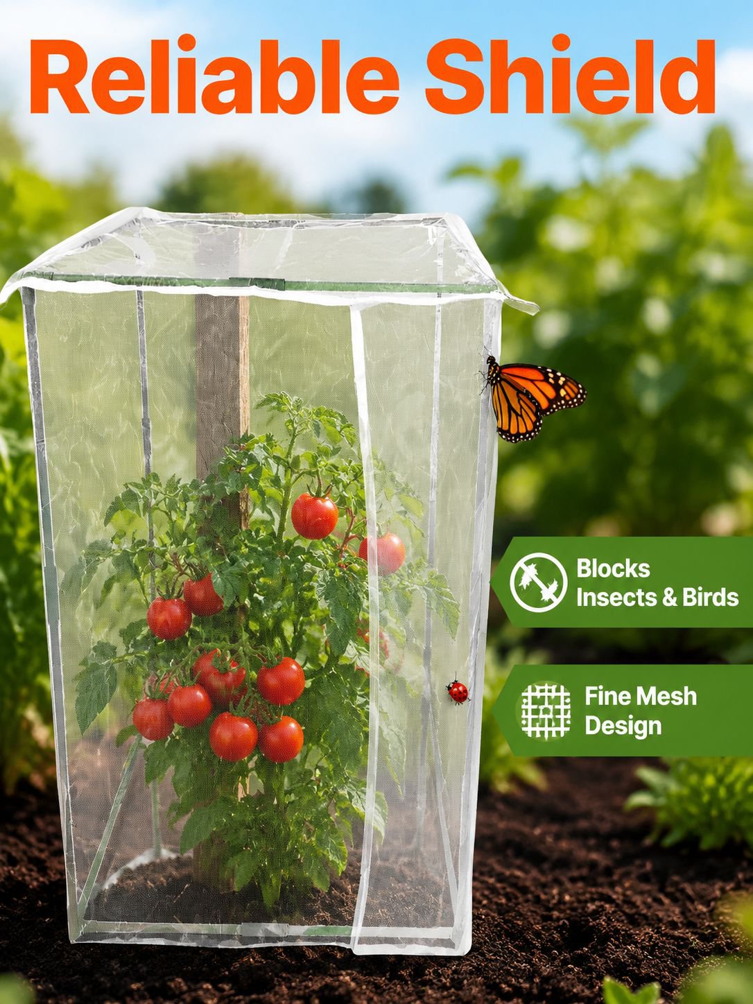 Elastic Buckle Plant Insect Netting, Garden Pest Barrier, Vegetable and Fruit Protector