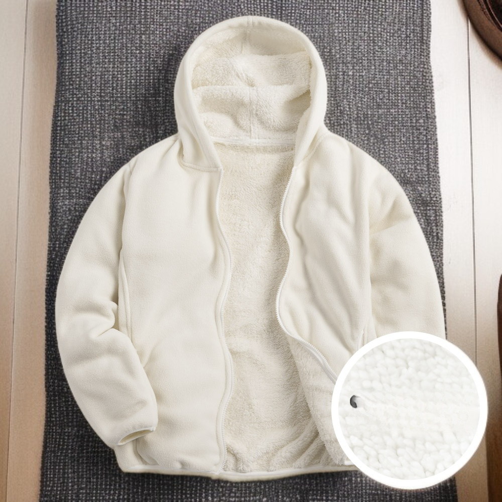 모니즈 남녀공용 양털 후드 집업 자켓