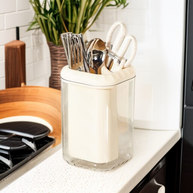 크림 스타일 젓가락 꽂이 주방용 고급 물빠짐 젓가락통