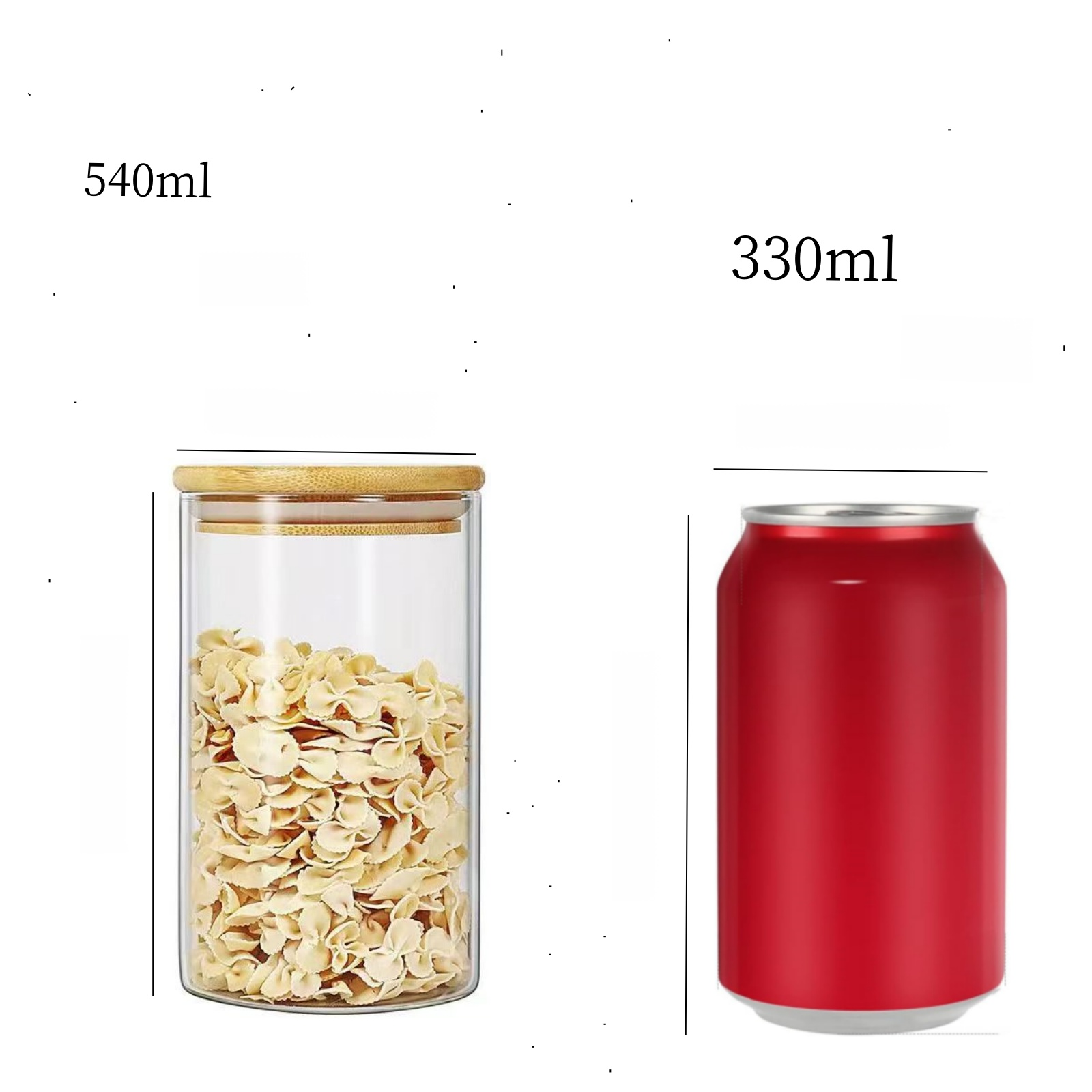 Frascos de especias de vidrio con tapas de bambú