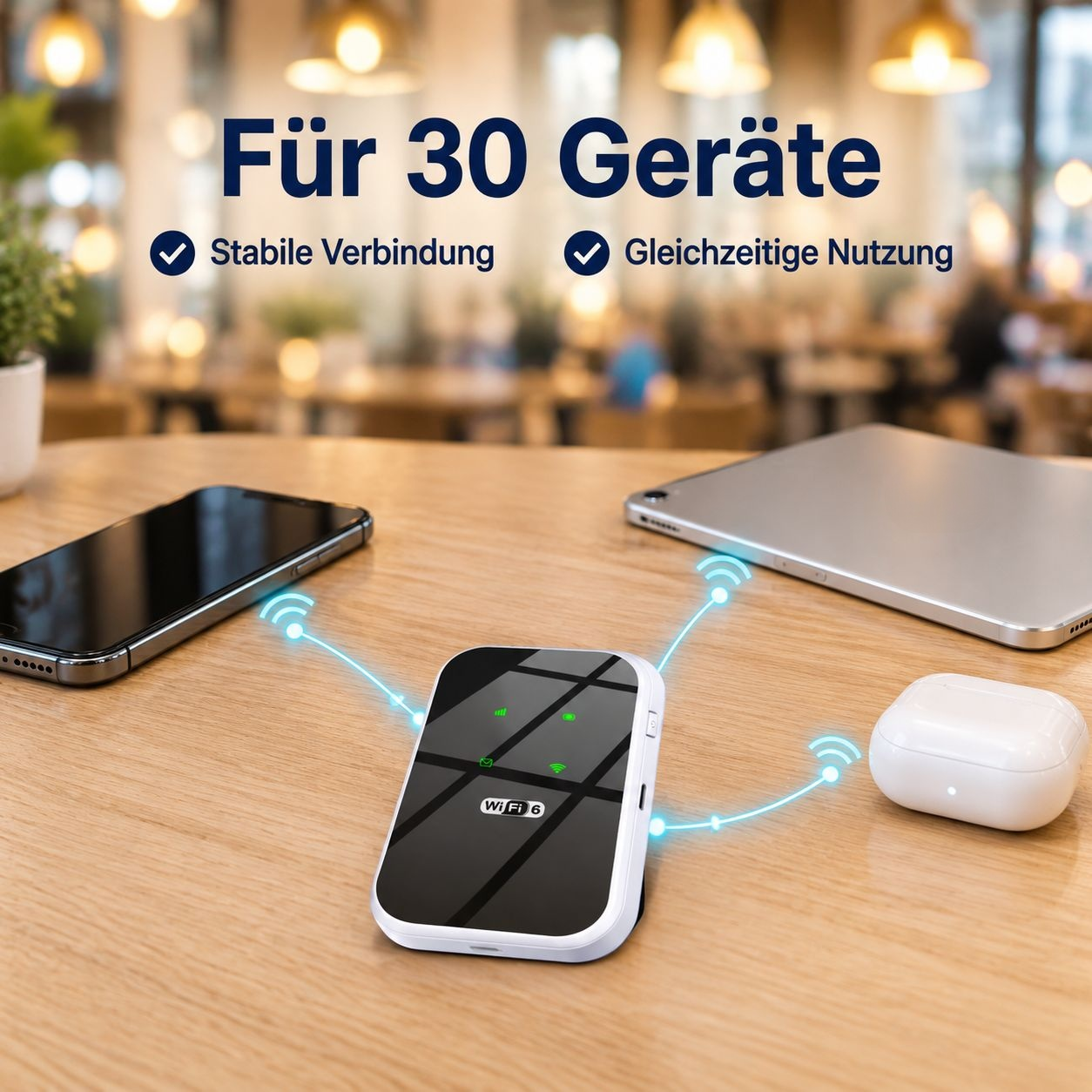 Tragbares WiFi 6 kabelloses Gerät ohne Netzteil