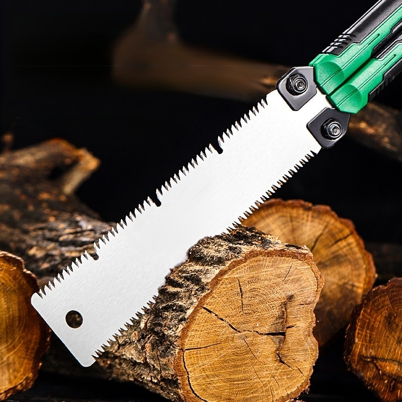휴대용 접이식 가지치기톱 목공 정원 과수 전용 양면 수공톱 미니 디자인 휴대용 목공공구