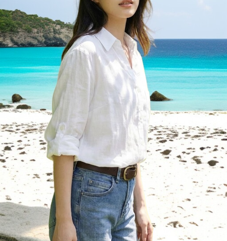 カジュアルに着こなせるリネンシャツ