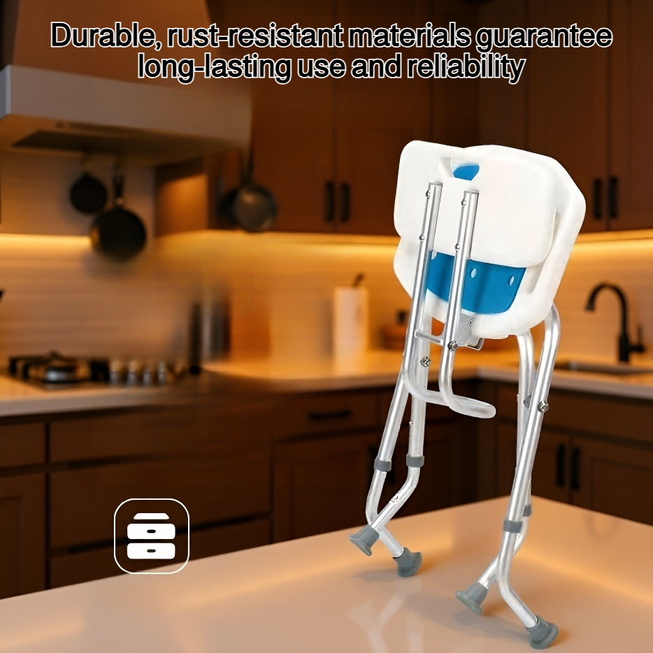 Foldable non-slip shower chair for elderly in bathroom