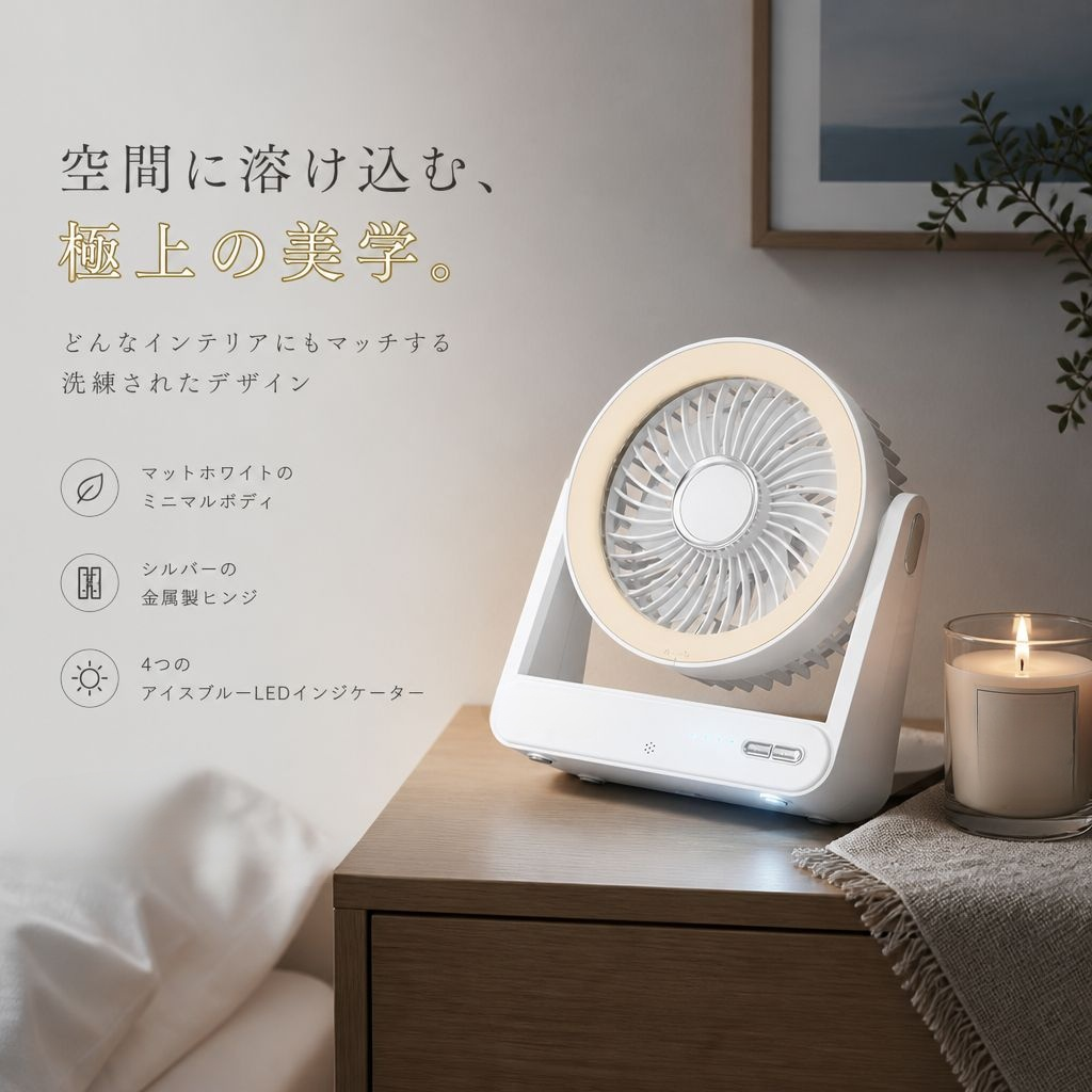 卓上多機能スマートファン コンパクト携帯型 壁掛け&タイマー対応 家庭用サーキュレーター