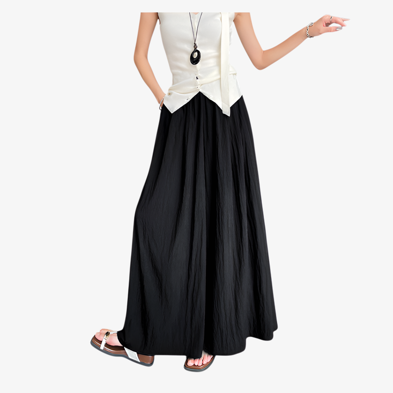 ウエストゴム 高腰 体型カバー インナーロープ付き 家庭用リラックス 4色展開