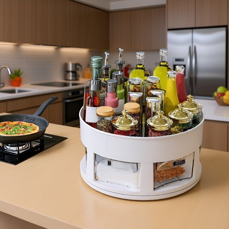 Spice container box with labeled compartments